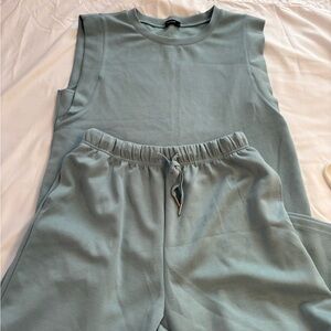 Sampeel Lounge Set Women’s Large Sleeveless Top Jogger Pants Stretch